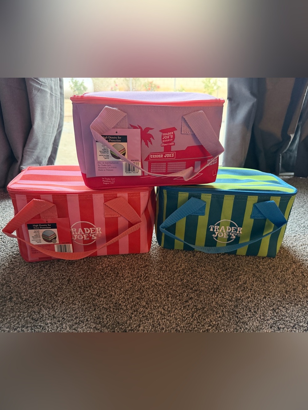 Trader Joe's a Bundle Stripe Mini Cooler Bag - Compact Insulated Tote